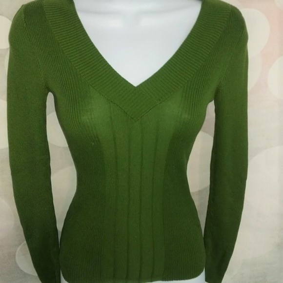 JACOB CONNEXION GREEN V NECK LONG SLEEVE XS - Picture 3 of 7